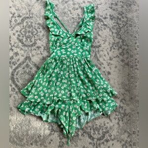 Urban Outfitters Green Floral Romper